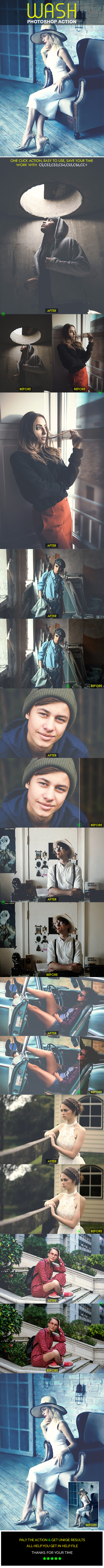 Wash Photoshop Action - Photo Effects Actions