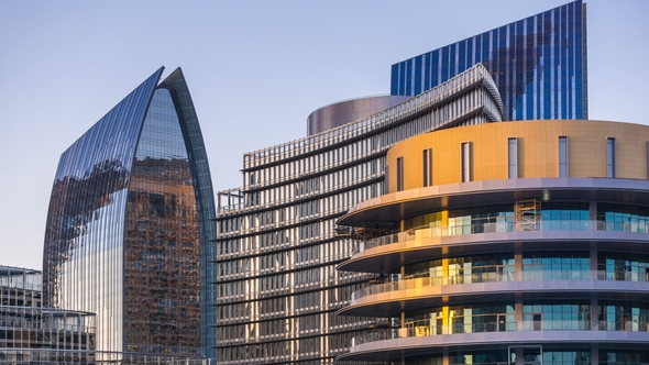 Dubai Mall Extension Fashion Avenue, Modern Buildings in Downtown, Dubai, UAE. alt