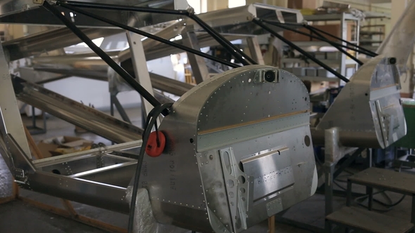 The Parts of Aircraft Fuselage in the Assembly Shop