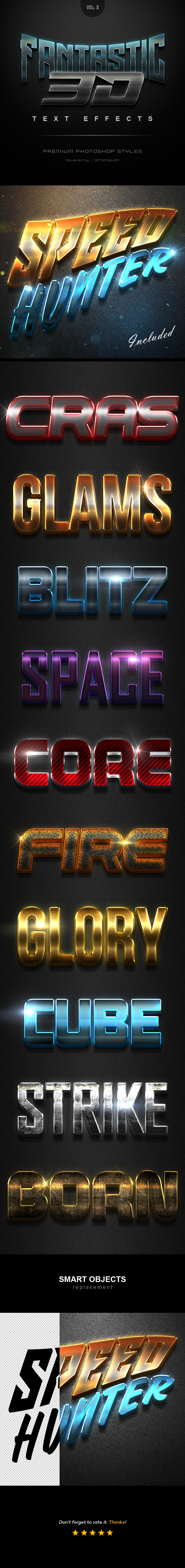 Fantastic 3D Text Effects Vol.9 - Text Effects Styles