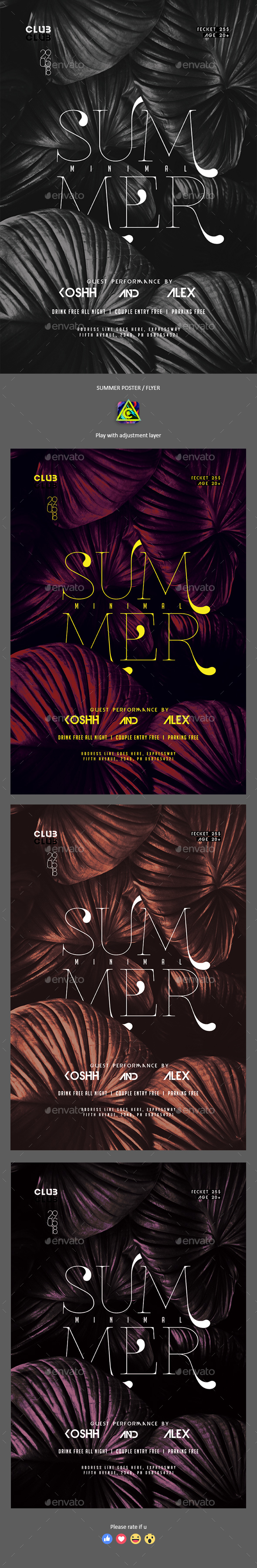 Minimal Summer Poster / Flyer - Clubs & Parties Events