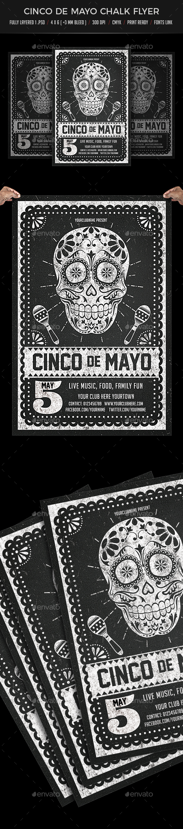 Cinco De Mayo Chalk Flyer - Events Flyers