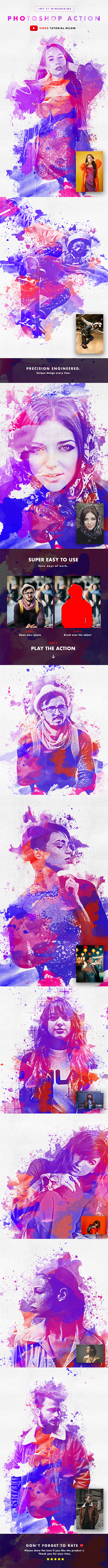 Joy Watercolor Photoshop Action - Photo Effects Actions