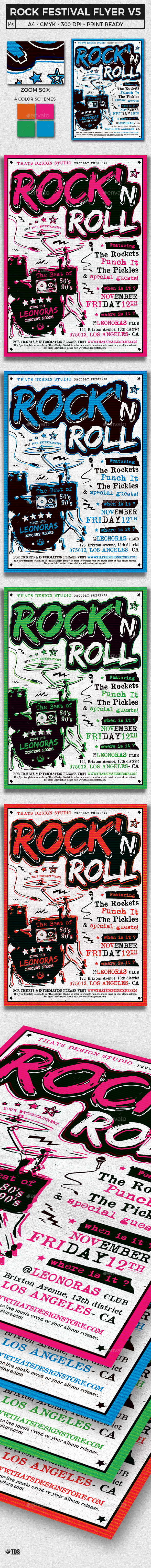 Rock Festival Flyer Template V5 - Concerts Events