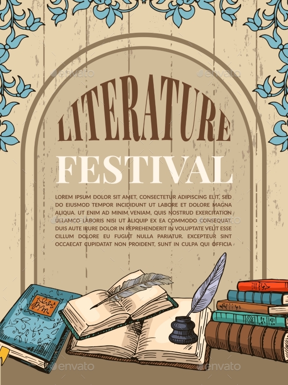 Vintage Poster Template with Illustrations - Objects Vectors