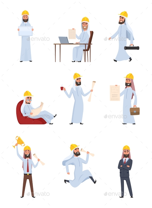 Arabic Builders - People Characters
