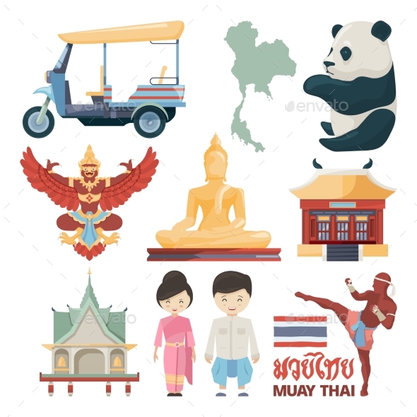 Vector Illustrations of Traditional Landmarks of - Objects Vectors