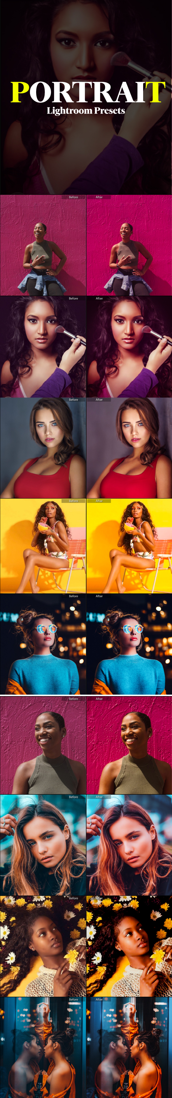 20 Portrait Retouching Lightroom Presets - Portrait Lightroom Presets