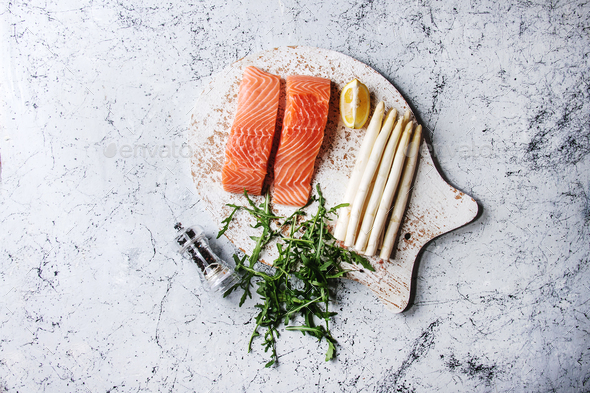 Raw salmon fillet - Stock Photo - Images