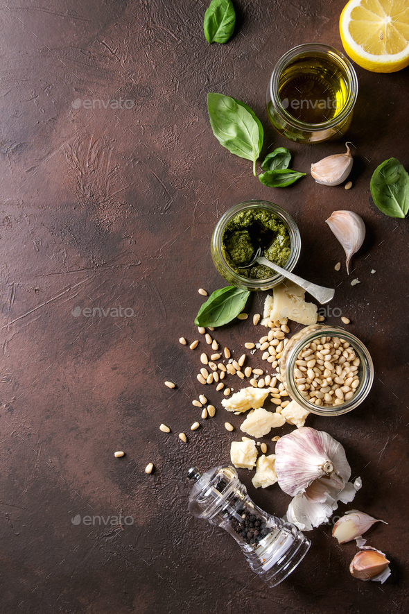 Basil pesto sauce - Stock Photo - Images
