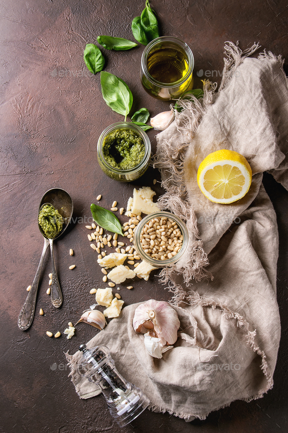 Basil pesto sauce - Stock Photo - Images