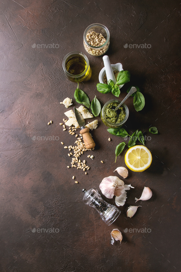 Basil pesto sauce - Stock Photo - Images