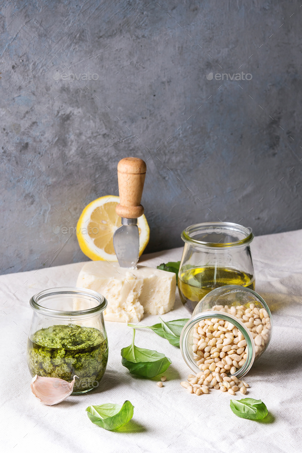 Basil pesto sauce - Stock Photo - Images