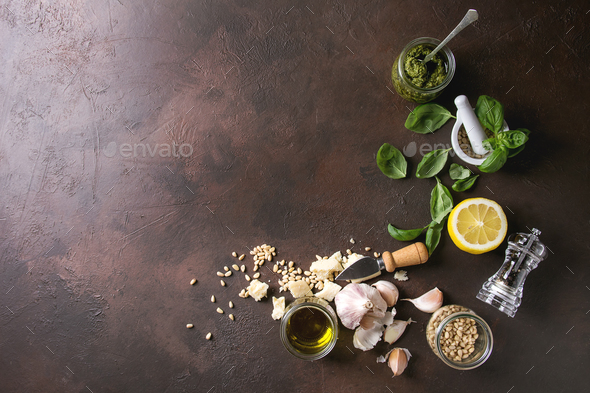 Basil pesto sauce - Stock Photo - Images