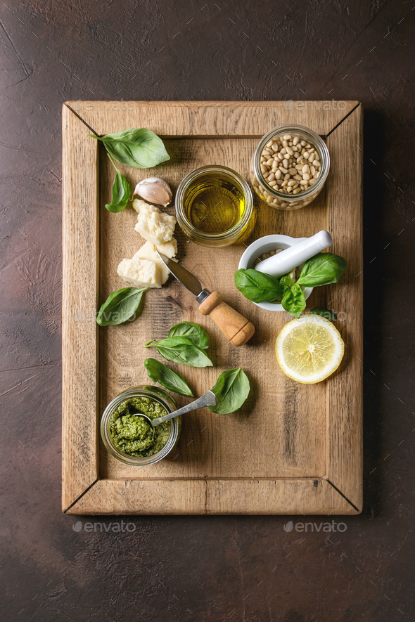 Basil pesto sauce - Stock Photo - Images