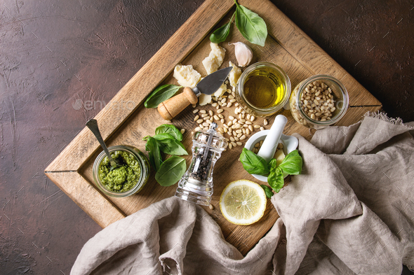 Basil pesto sauce - Stock Photo - Images