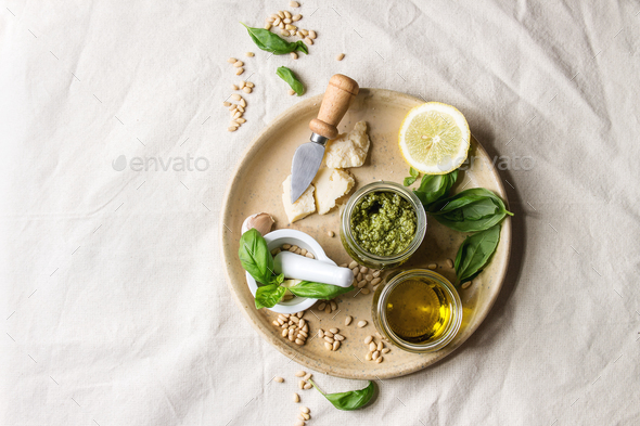 Basil pesto sauce - Stock Photo - Images