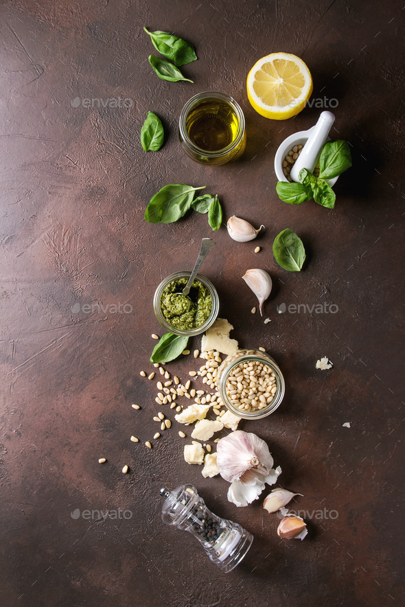 Basil pesto sauce - Stock Photo - Images
