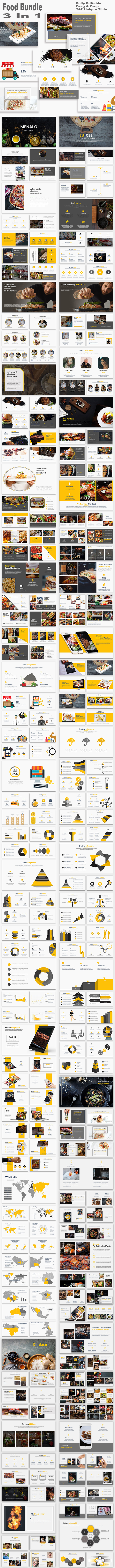 Food Bundle 3 in 1 Google Slide Template - Google Slides Presentation Templates