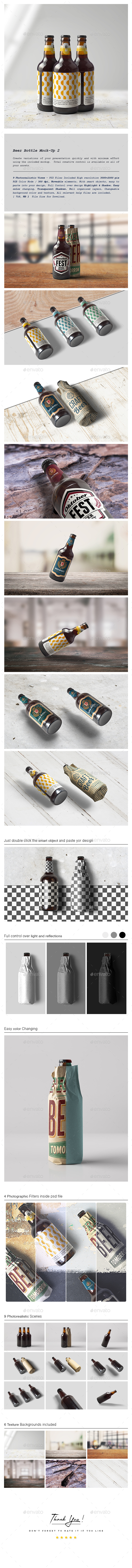 Beer Bottle Mock-Up 2 - Food and Drink Packaging