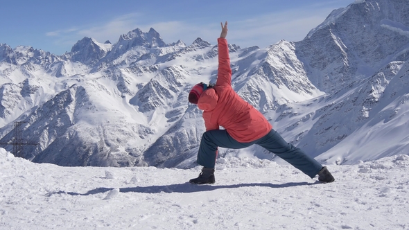 Yoga in the Snowy High Mountains