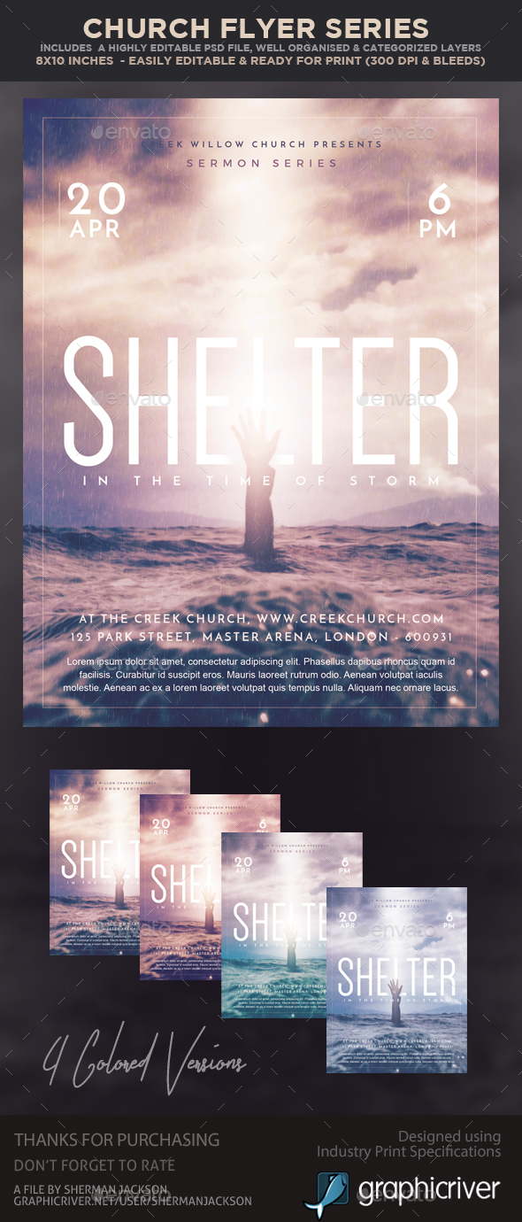 Church/Christian Themed Event Flyer - Shelter - Church Flyers