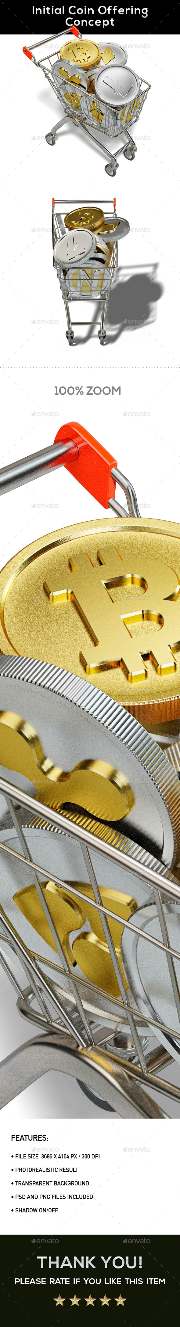 Initial Coin Offering Basket Trolley Concept Renders - Objects 3D Renders