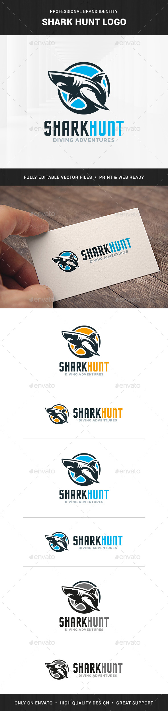 Shark Hunt Logo Template - Animals Logo Templates
