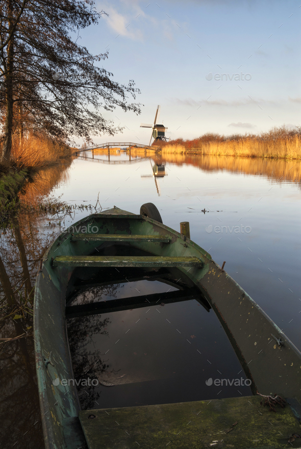 Canal the Ammersche boezem - Stock Photo - Images