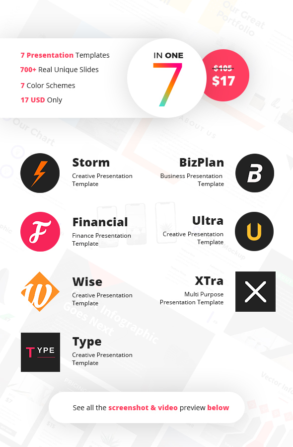 The 7 Creative Pack PowerPoint Template - PowerPoint Templates Presentation Templates
