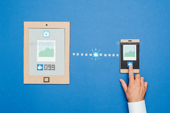 Social media and content sharing - Stock Photo - Images