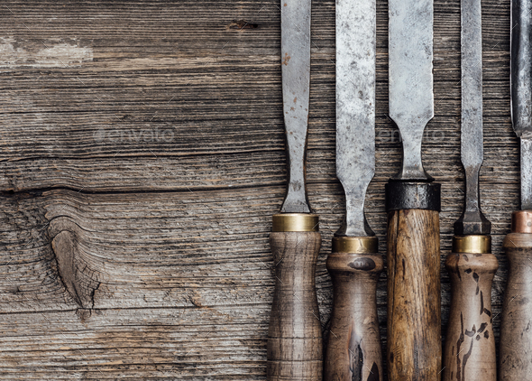 Carpentry tools on the workbench - Stock Photo - Images