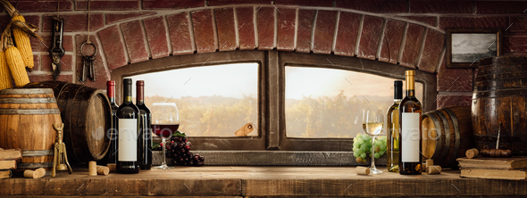 Rustic wine cellar in the countryside - Stock Photo - Images