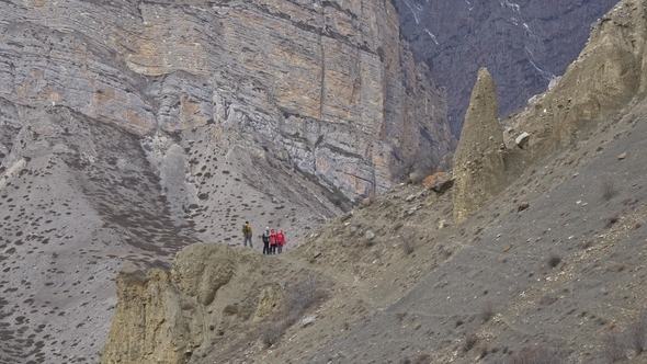 Group Travelling in the Mountains