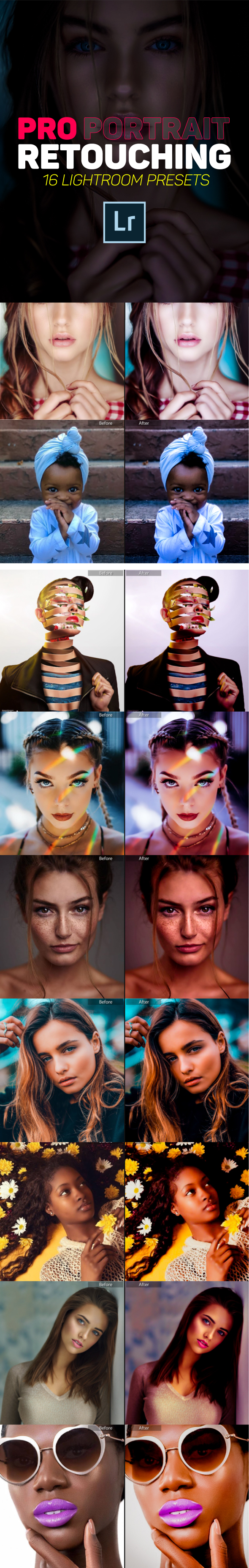 16 Pro Portrait Retouching Lightroom Presets - Portrait Lightroom Presets