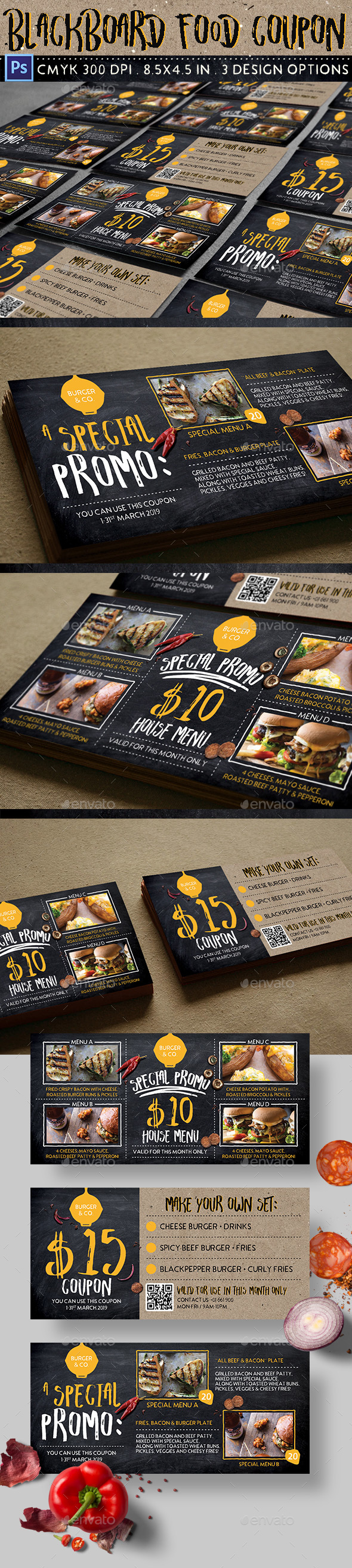 Blackboard Food Coupon - Loyalty Cards Cards & Invites