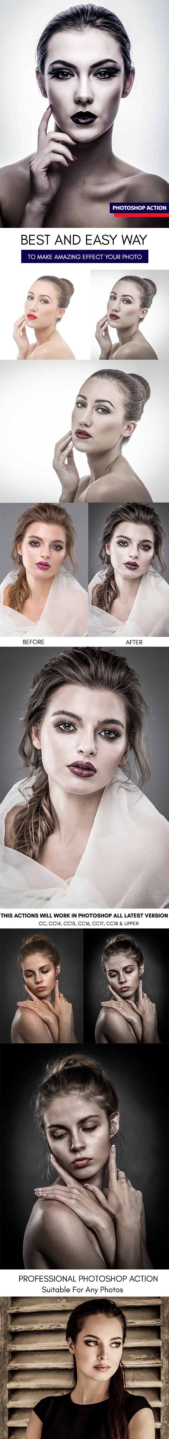 Dramatic Portrait :: Photoshop Action - Photoshop Add-ons