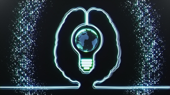 Brain with World in a Bulb Inside