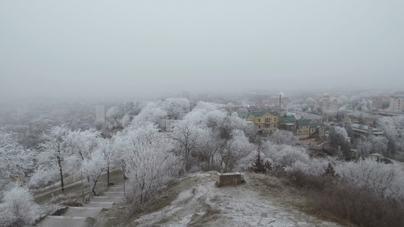 Winter Panorama of the City of Pyatigorsk View From the Mountain Goryachaya alt
