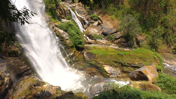 Watchirathan Waterfall in Doi Inthanon National Park, Chiang Mai Region, Thailand, Able To Loop