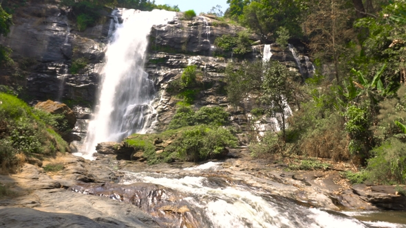 Watchirathan Waterfall in Doi Inthanon National Park, Chiang Mai Region, Thailand, Able To Loop