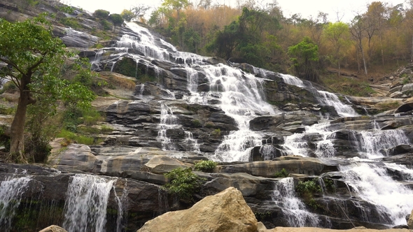 Mae Ya Waterfall in Doi Inthanon National Park, Chiang Mai Region, Thailand, Able To Loop