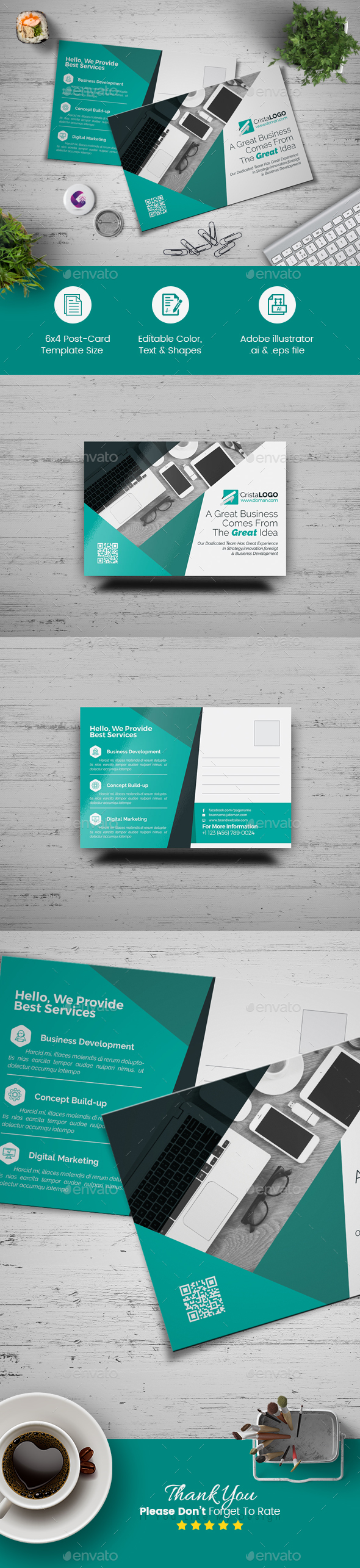 Postcard Template - Cards & Invites Print Templates