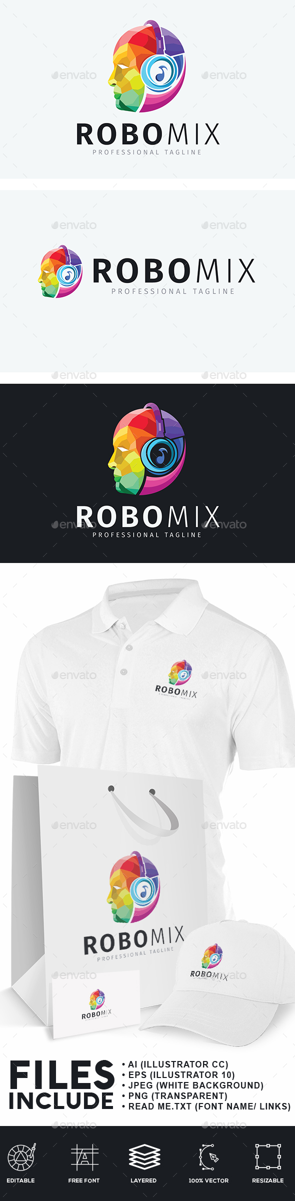 Audio Robot Logo - Humans Logo Templates