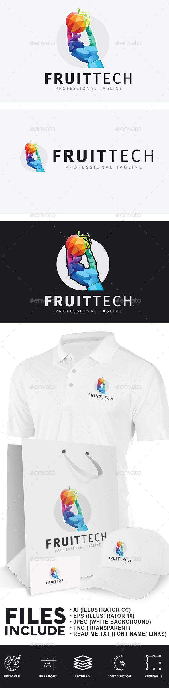Fruits Technology Logo - Humans Logo Templates