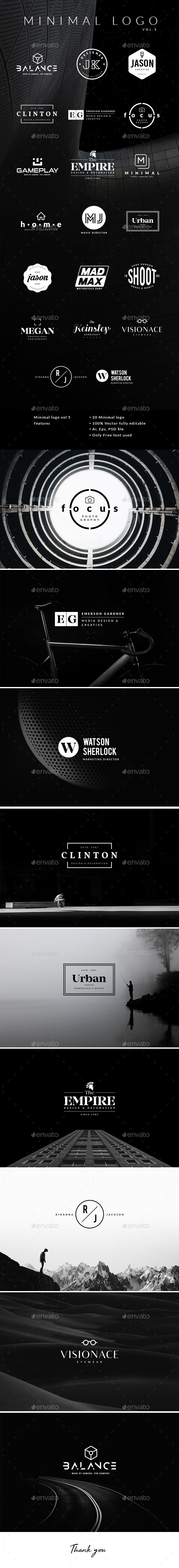 Minimal Logo Vol.5 - Badges & Stickers Web Elements