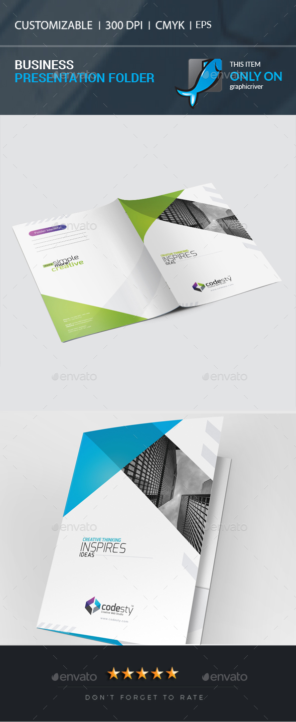 Business Presentation Folder - Stationery Print Templates