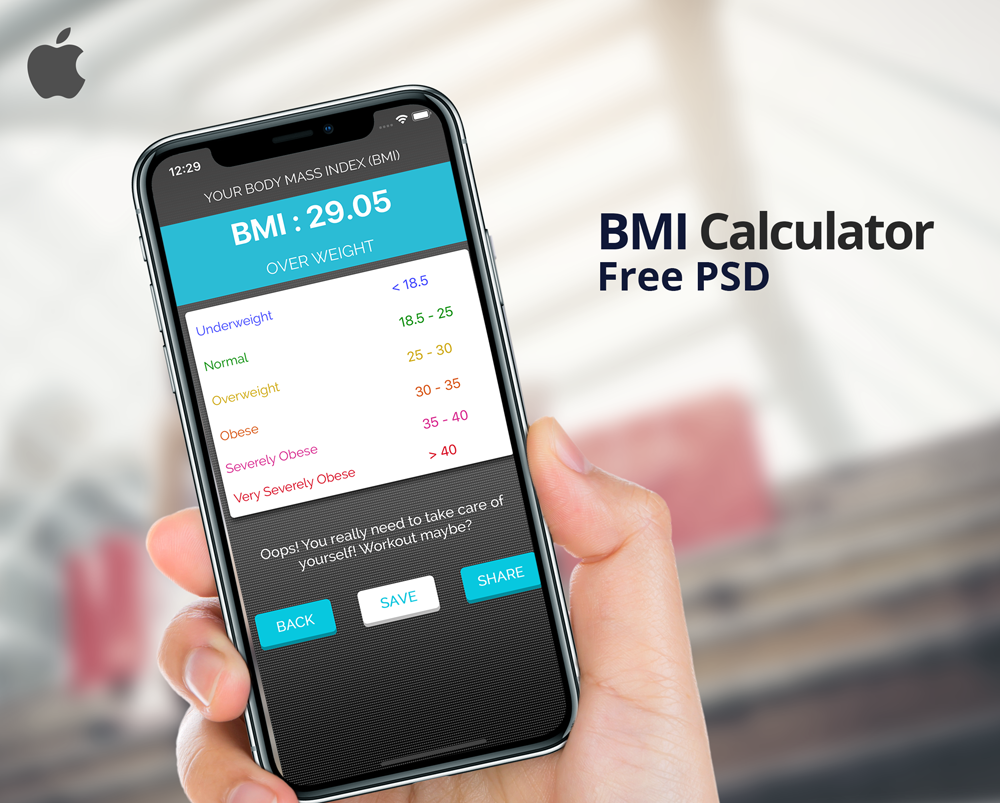 BMI Calculator for iOS - Full Application with PSD by ExpressTemplate