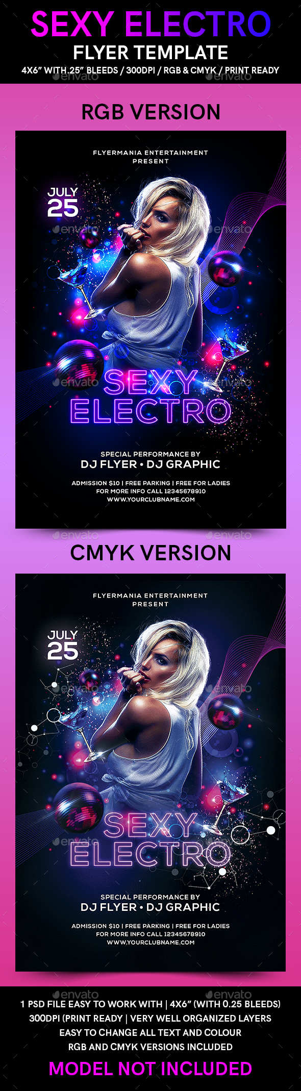 Sexy Electro Flyer Template - Flyers Print Templates