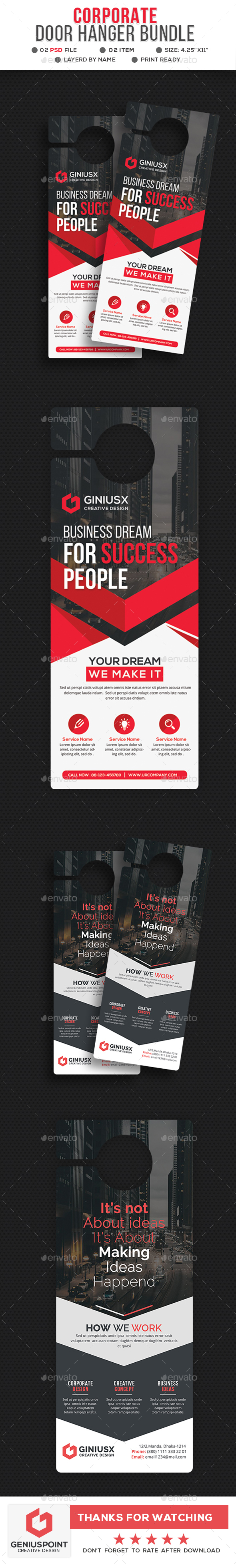 Corporate Door Hanger Bundle - Miscellaneous Print Templates